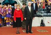 9 September 2007; An Taoiseach Bertie Ahern T.D. with Liz Howard, President of the Camogie Association, before the Gala All-Ireland Senior Camogie Final, Cork v Wexford, Croke Park, Dublin. Picture credit; Pat Murphy / SPORTSFILE