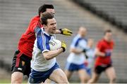 11 January 2015; Karl O'Connell, Monaghan, in action against Damian Turley, Down. Bank of Ireland Dr McKenna Cup, Group A, Round 2, Monaghan v Down, St Tiernach's Park, Clones, Co. Monaghan. Picture credit: Oliver McVeigh / SPORTSFILE