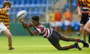 12 January 2015; Chris Noni, Templeogue College, in action against Evan O'Toole, De La Salle Churchtown. Bank of Ireland Leinster Schools Fr. Godfrey Cup, 1st Round, Templeogue College v De La Salle Churchtown, Donnybrook Stadium, Donnybrook, Dublin. Picture credit: Piaras Ó Mídheach / SPORTSFILE