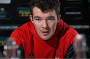 13 January 2015; Munster captain Peter O'Mahony during a press conference ahead of their European Rugby Champions Cup 2014/15, Pool 1, Round 5, match against Saracens on Saturday. Munster Rugby Press Conference, Castletroy Park Hotel, Limerick. Picture credit: Diarmuid Greene / SPORTSFILE