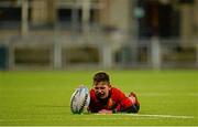 14 January 2015; Sean Cribbin, Fintan's High School, holds the ball in place for his team-mate Andrew Feeney as he prepares for a kick at the posts. Bank of Ireland Leinster Schools Vinnie Murray Cup, Quarter-Final, Presentation College Bray v St. Fintan's High School, Donnybrook Stadium, Donnybrook, Dublin. Picture credit: Piaras Ó Mídheach / SPORTSFILE