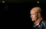 25 September 2007; Ireland's Denis Hickie speaking at a press conference. Ireland Rugby Press Conference, 2007 Rugby World Cup, Sofitel Bordeaux Aquitania, Bordeaux, France. Picture credit: Brendan Moran / SPORTSFILE