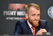 18 January 2015; Paddy Holohan during a post-fight press conference. UFC Fight Night, Conor McGregor v Dennis Siver, TD Garden, Boston, Massachusetts, USA. Picture credit: Ramsey Cardy / SPORTSFILE