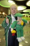 27 September 2007; On their way!: Gymnast Caitilin McCollum, from Belfast, pictured at Dublin Airport prior to boarding Aer Lingus sponsored flight to London Heathrow en route to the Special Olympics World Summer Games. The 2007 Special Olympics World Summer Games will take place in Shanghai from the 2nd October to the 11th October 2007. Ireland will be represented by a team of 143 athletes and 55 coaches who will participate in 11 sports. Dublin Airport, Dublin. Picture credit: Brian Lawless / SPORTSFILE