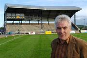 29 September 2007; The famous Croke Park's Nally Stand has been re-erected and replicated in the Pairc Colmcille in Tyrone. Pictured at the rededication and official opening of The Nally Stand is Carrickmore GFC Club Chairman Arthur McCallan. Carrickmore, Co. Tyrone. Picture credit; Michael Cullen / SPORTSFILE