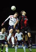 28 September 2007; Richie Baker, Drogheda United, in action against Robbie Martin, Longford Town. eircom League of Ireland Premier Division, Longford Town v Drogheda United, Flancare Park, Longford.  Picture credit; David Maher / SPORTSFILE