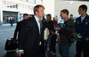 1 October 2007; Ireland's Jerry Flannery on arrival home from the Rugby World Cup in France. Dublin Airport, Dublin. Picture credit; Paul Mohan / SPORTSFILE