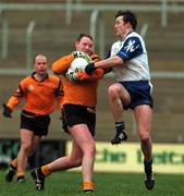 6 February 2000; Dermot Heaney of Ulster in action against Jarlath Fallon of Connacht during the Interprovincial Railway Cup Football Championship Final match between Connacht and Ulster at Markievicz Park in Sligo. Photo by Damien Eagers/Sportsfile