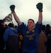 6 February 2000; David Blessington of Longford celebrates after the O'Byrne Cup Final between Westmeath and Longford at Cusack Park in Mullingar, Westmeath. Photo by Ray McManus/Sportsfile