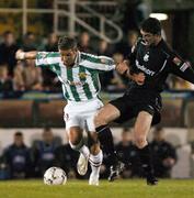 5 October 2007; John O'Flynn, Cork City, in action against, Barry Ferguson, Shamrock Rovers. eircom League of Ireland Premier Division, Cork City v Shamrock Rovers, Turner's Cross, Cork. Picture credit; Stephen McCarthy/ SPORTSFILE