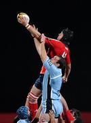 5 October 2007; Mark Melbourne, Munster, wins possession in the lineout against Robert Sidoli, Cardiff Blues. Magners League, Munster v Cardiff Blues, Musgrave Park, Cork. Picture credit; Pat Murphy / SPORTSFILE *** Local Caption ***