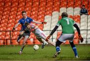 24 January 2015; Niall McKenna, Tyrone, in action against Joshua Hayes, Cavan. McKenna Cup Final, Tyrone v Cavan, Athletic Grounds, Armagh. Picture credit: Oliver McVeigh / SPORTSFILE