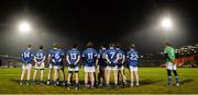 24 January 2015; The Cavan team stands for the national anthem. McKenna Cup Final, Tyrone v Cavan, Athletic Grounds, Armagh. Picture credit: Oliver McVeigh / SPORTSFILE