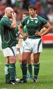 30 September 2007; Ireland's John Hayes, left, and Donnacha O'Callaghan after the match. 2007 Rugby World Cup, Pool D, Ireland v Argentina, Parc des Princes, Paris, France. Picture credit; Brian Lawless / SPORTSFILE