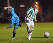 8 October 2007; Denis Behan, Cork City, in action against Brian King, U.C.D. eircom League of Ireland Premier Division, U.C.D. v Cork City, Belfield Park, Dublin. Picture credit; Stephen McCarthy / SPORTSFILE *** Local Caption ***