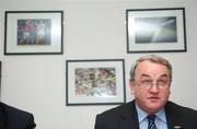 9 October 2007; President of the GAA Nickey Brennan during the launch of GAA club fixtures and Report of the Task Force on Player Burnout. Croke Park, Dublin. Picture credit: Brian Lawless / SPORTSFILE