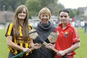 8 October 2007; Liz Howard, President of the Camogie Association, centre, with Kilkenny captain, Noreen O'Keeffe, and Cork Captain, Deirdre Twomey, at a photocall ahead of the All-Ireland Minor A Camogie Championship Final, which will be taking place in Clonmel on Sunday the 14th October 2007. Páirc Uí Rinn, Co. Cork. Picture credit: Ray Lohan / SPORTSFILE  *** Local Caption ***