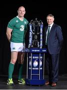 28 January 2015; In attendance at the launch of the RBS Six Nations Championship Launch 2015 is Ireland's Paul O'Connell and head coach Joe Schmidt. RBS Six Nations Championship Launch 2015, The Hurlingham Club, Ranelagh Gardens, London, England. Picture credit: Ramsey Cardy / SPORTSFILE
