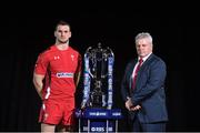 28 January 2015; In attendance at the launch of the RBS Six Nations Championship Launch 2015 is Wales' Sam Warburton and head coach Warren Gatland. RBS Six Nations Championship Launch 2015, The Hurlingham Club, Ranelagh Gardens, London, England. Picture credit: Ramsey Cardy / SPORTSFILE