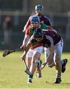 1 February 2015; Ronan Burke, Galway, in action against Eoin Doyle, Carlow. Bord na Mona Walsh Cup, Semi-Final, Carlow v Galway. Netwatch Cullen Park, Carlow. Picture credit: Ramsey Cardy / SPORTSFILE