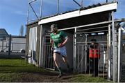 1 February 2015; Carlow's John Rogers emerges from the dressing room ahead of the game. Bord na Mona Walsh Cup, Semi-Final, Carlow v Galway. Netwatch Cullen Park, Carlow. Picture credit: Ramsey Cardy / SPORTSFILE