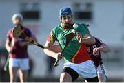 1 February 2015; Seamus Murphy, Carlow, in action against Colm Flynn, Galway. Bord na Mona Walsh Cup, Semi-Final, Carlow v Galway. Netwatch Cullen Park, Carlow. Picture credit: Ramsey Cardy / SPORTSFILE