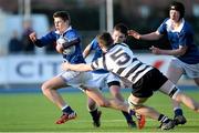 1 February 2015; Niall Hurley, St Mary's College, is tackled by Daniel Power, Cistercian College Roscrea. Bank of Ireland Leinster Schools Junior Cup 1st Round, Cistercian College Roscrea v St Mary's College. Donnybrook Stadium, Donnybrook, Dublin. Picture credit: Cody Glenn / SPORTSFILE