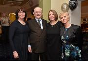 2 February 2015; Broadcaster and Journalist Jimmy 'The Memory Man' Magee with his children, from left, Patricia, June and Linda who joined him to celebrate his 80th birthday at a party in the Goat Bar & Restaurant, Goatstown, Dublin. Picture credit: Ray McManus / SPORTSFILE