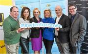 3 February 2015; Swim Ireland announced details of “Swim for a Mile 2015” at The Pavillion at Trinity College Dublin earlier this morning. In attendance at the launch are, from left to right, Sam McGuinness, Simon Community, Erica Roseingrave, Public Affairs and Communications Manager, Coca-Cola, Sarah Keane, CEO, Swim Ireland, Dominique McMullan, Conor Pope and Killian Byrne. Trinity College, Dublin. Picture credit: Ramsey Cardy / SPORTSFILE