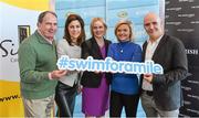 3 February 2015; Swim Ireland announced details of “Swim for a Mile 2015” at The Pavillion at Trinity College Dublin earlier this morning. In attendance at the launch are, from left to right, Sam McGuinness, Simon Community, Erica Roseingrave, Public Affairs and Communications Manager, Coca-Cola, Sarah Keane, CEO, Swim Ireland, Dominique McMullan and Conor Pope. Trinity College, Dublin. Picture credit: Ramsey Cardy / SPORTSFILE