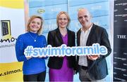 3 February 2015; Swim Ireland announced details of “Swim for a Mile 2015” at The Pavillion at Trinity College Dublin earlier this morning. In attendance at the launch are Sarah Keane, CEO, Swim Ireland, centre, and Dominique McMullan, and Conor Pope, The Irish Times. Trinity College, Dublin. Picture credit: Ramsey Cardy / SPORTSFILE