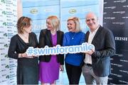 3 February 2015; Swim Ireland announced details of “Swim for a Mile 2015” at The Pavillion at Trinity College Dublin earlier this morning. In attendance at the launch are, from left, Joyce Hickey, Health Editor, The Irish Times, Sarah Keane, CEO, Swim Ireland, Dominique McMullan, and Conor Pope. Trinity College, Dublin. Picture credit: Ramsey Cardy / SPORTSFILE