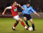 2 November 2007; Mark Quigley, St. Patrick's Athletic, in action against Brian Shorthall, UCD. eircom League of Ireland Premier Division, UCD v St. Patrick's Athletic, Belfield Park, Dublin. Picture credit: Stephen McCarthy / SPORTSFILE