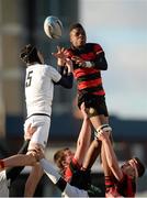 4 February 2015; Tamilore Awonusi, Kilkenny College, contests a lineout with Liam Lupton-Smith, Presentation College Bray. Bank of Ireland Leinster Schools Junior Cup, 1st Round, Kilkenny College v Presentation College Bray, Donnybrook Stadium, Donnybrook, Dublin. Picture credit: Cody Glenn / SPORTSFILE