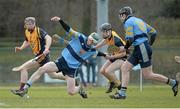 5 February 2015; Ross King, UCD, in action against Killian Fitzgerald, DCU. Independent.ie Fitzgibbon Cup, Group A, Round 2, UCD v DCU. University College Dublin, Dublin. Picture credit: Cody Glenn / SPORTSFILE