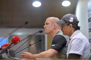 6 February 2015; Ireland captain Paul O'Connell, left, and assistant coach Les Kiss during their pre-match press conference. Stadio Olimpico, Rome, Italy. Picture credit: Brendan Moran / SPORTSFILE