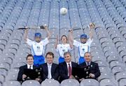 1 November 2007; GAA stars of the future, Eoin Connolly, back left, age 11, from Dublin, Shane Malone, back centre, age 10, from Galway and David Kiernan, age 11, from Dublin, with front, from left, Professor Niall Moyna, DCU,  Pat Daly, GAA Head of Games, Jim McNeill, Kellogg's Sales Director and GAA President Nickey Brennan at the launch of the 2007 Kellogg’s GAA Games Development Conference. The two-day coaching conference supported by Kellogg's will be held on November the 23rd and 24th in Croke Park. The conference will offer 800 delegates from nine countries the opportunity to hear talks relating to some of the most challenging aspects attached to the development of Gaelic Games. GAA Museum, Croke Park, Dublin. Picture credit: Brian Lawless / SPORTSFILE