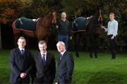 6 November 2007; Pictured at the announcement that Lexus Ireland will extend its sponsorship of the Lexus Chase for a further three years were: Kicking King with his trainer Tom Taaffe, Tamso Doyle of HRI with Cane Brake; Mark Teevan, Managing Director Lexus Ireland, left, Brian Kennedy, Managing Director of HRI, centre, and Tom Burke, General Manager of Leopardstown. The Lexus Chase, the feature race of the annual Leopardstown Christmas Festival, has now become the richest National Hunt Race of the winter season, following an increase from 150,000 Euro to a guaranteed minimum prize value of 200,000 Euro. Tom Taafe's Yard, Portree Stables, Straffan, Co. Kildare. Picture credit: Ray McManus / SPORTSFILE