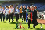 6 November 2007; Tony McSweeney, Director of Individual and Business, VHI healthcare, with Ladies football players, Sheila O'Callaghan, Mourne Abbey, Co. Cork, Aileen Hannon, St.Nathys, Co. Sligo, Leanne Haron, Latton, Co. Monaghan, Maria McDonagh, Curry, Co. Sligo, Karen Hopkins, Ballyboden St.Enda's, Dublin, Marla Candon, Foxrock / Cabinteely, Dublin, Annie Walsh, Inch Rovers, Co. Cork, Eimear Fitzpatrick and Rita Boland, West Clare Gaels, Co. Clare, Caroline McGing, Carnacon, Co. Mayo and Jenny O'Neill, St.Forcherns, Co. Carlow, at a photocall ahead of the VHI Healthcare Senior, Intermediate and Junior All-Ireland Club Championship Semi-Finals, which will be taking place on Saturday the 10th and Sunday the 11th November 2007. Croke Park, Dublin. Picture credit: David Maher / SPORTSFILE