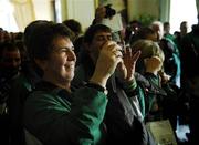 8 November 2007; Rita Dunne, from Kells, Co. Meath, a TEAM Ireland member, photographs the President at a reception in Aras an Uachtarain hosted by President Mary McAleese and Dr. Martin McAleese, to celebrate their triumphs at the 2007 Special Olympics World Summer Games, held recently in Shanghai, China. Aras an Uachtarain, Phoenix Park, Dublin. Picture credit: Ray McManus / SPORTSFILE