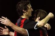 9 November 2007; Longford Town's Dave Mooney, left, celebrates after scoring his side's second goal with team-mate Dessie Baker. eircom League of Ireland Premier Division, Longford Town v Derry City, Flancare Park, Longford. Picture credit; David Maher / SPORTSFILE