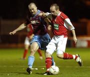 9 November 2007; Alan Kirby, St. Patrick's Athletic, in action against Paul Keegan, Drogheda United. eircom League of Ireland Premier Division, St. Patrick's Athletic v Drogheda United, Richmond Park, Inchicore, Dublin. Picture credit; Stephen McCarthy / SPORTSFILE