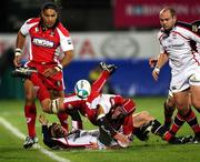 9 November 2007; Alex Brown, Gloucester Rugby, is tackled by Tommy Bowe, Ulster. Heineken Cup, Pool 2, Round 1, Ulster v Gloucester Rugby, Ravenhill, Belfast, Co. Antrim. Picture credit; Oliver McVeigh / SPORTSFILE