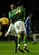13 November 2007; Republic of Ireland's Killian Brennan, right, celebrates after scoring his side's third goal with team-mate Stephen Rice. Under 23 Challenge Trophy, Republic of Ireland v Slovakia, Dalymount Park, Dublin. Picture credit; David Maher / SPORTSFILE