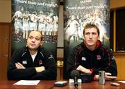 14 November 2007; Ulster captain Rory Best, left, with Steve WIlliams, acting head coach, at a press conference ahead of Ulster's Heineken Cup Pool game against Bourgoin, which will be taking place at Stade Pierre Rajon, Bourgoin, France, on the 16th November 2007. Ulster Rugby Press Conference, Newforge Country Club, Belfast. Picture credit; Oliver McVeigh / SPORTSFILE