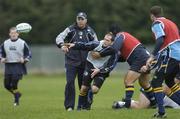 14 November 2007; Felipe Contepomi is tackled by Stan Wright during the Leinster Rugby Training. UCD, Belfield Park, Dublin. Picture credit; Matt Browne / SPORTSFILE *** Local Caption ***