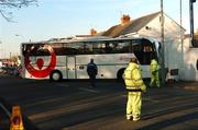 16 November 2007; The Republic of Ireland team bus arriving for a closed doors training session. Republic of Ireland Squad Training, Ninian Park, Cardiff, Wales. Picture credit; David Maher / SPORTSFILE