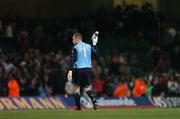 17 November 2007; A dejected Shay Given, Republic of Ireland goalkeeper, sprays water from his bottle at the end of the game. 2008 European Championship Qualifier, Wales v Republic of Ireland, Millennium Stadium, Cardiff, Wales. Picture credit; David Maher / SPORTSFILE