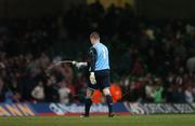 17 November 2007; A dejected Shay Given, Republic of Ireland goalkeeper, sprays water from his bottle at the end of the game. 2008 European Championship Qualifier, Wales v Republic of Ireland, Millennium Stadium, Cardiff, Wales. Picture credit; David Maher / SPORTSFILE
