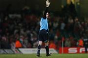 17 November 2007; A dejected Shay Given, Republic of Ireland goalkeeper, waves to the Republic of Ireland supporters at the end of the game. 2008 European Championship Qualifier, Wales v Republic of Ireland, Millennium Stadium, Cardiff, Wales. Picture credit; David Maher / SPORTSFILE